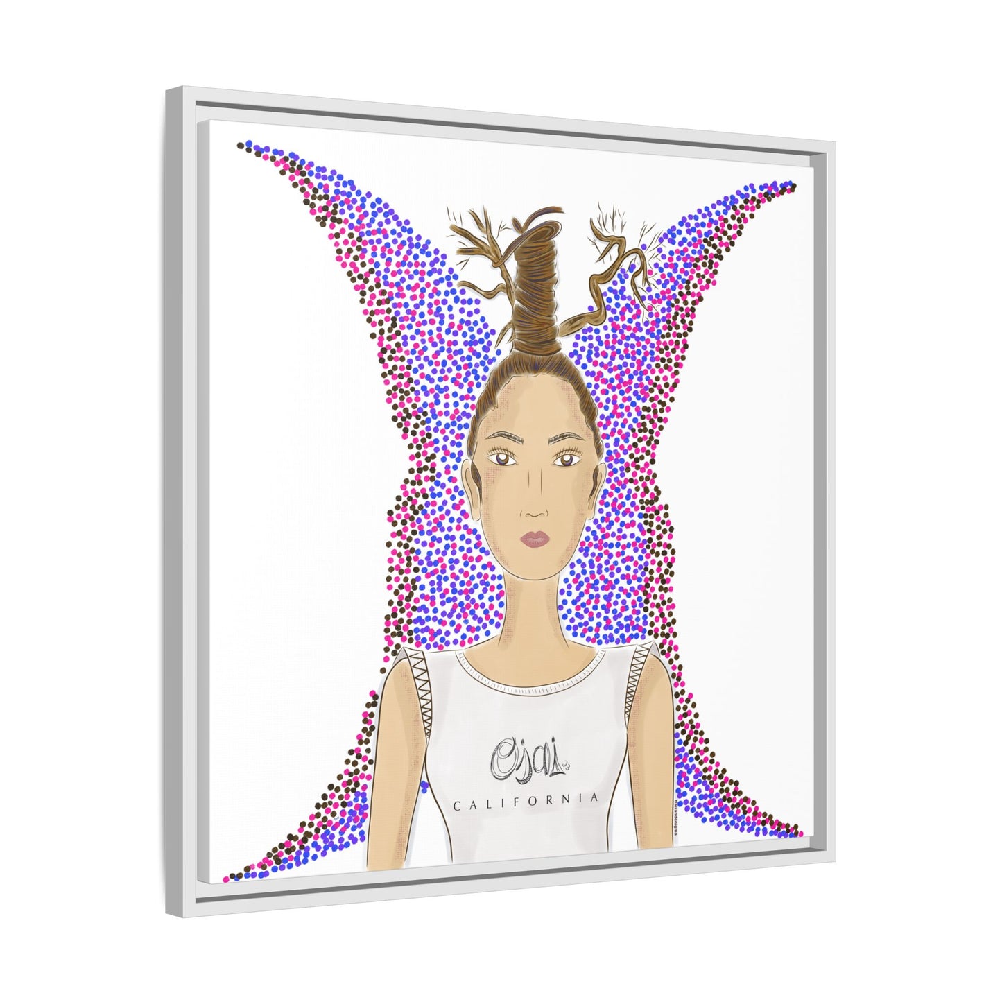 No.9 Girl with the Oak Tree Branches Framed Canvas Art Print