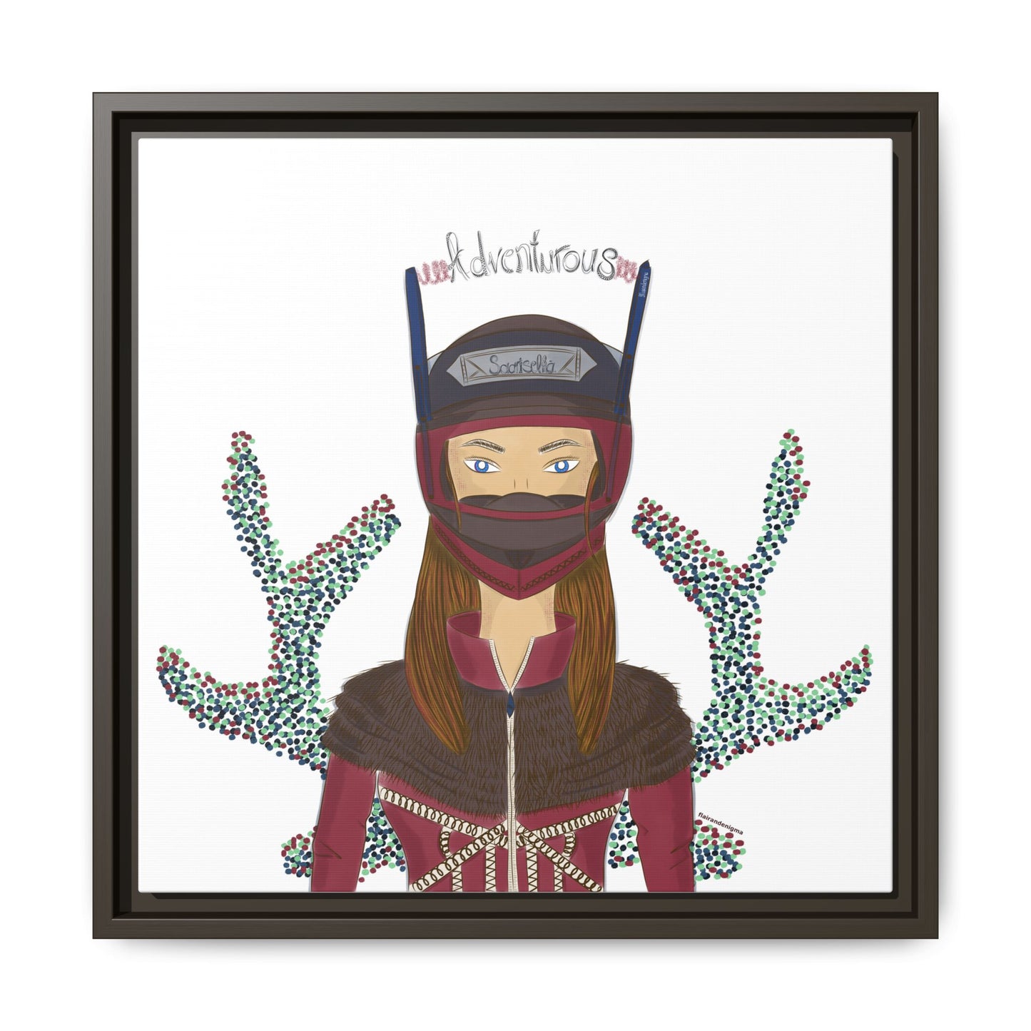 No.21 Girl with the Adventurous Helmet Framed Canvas Art Print