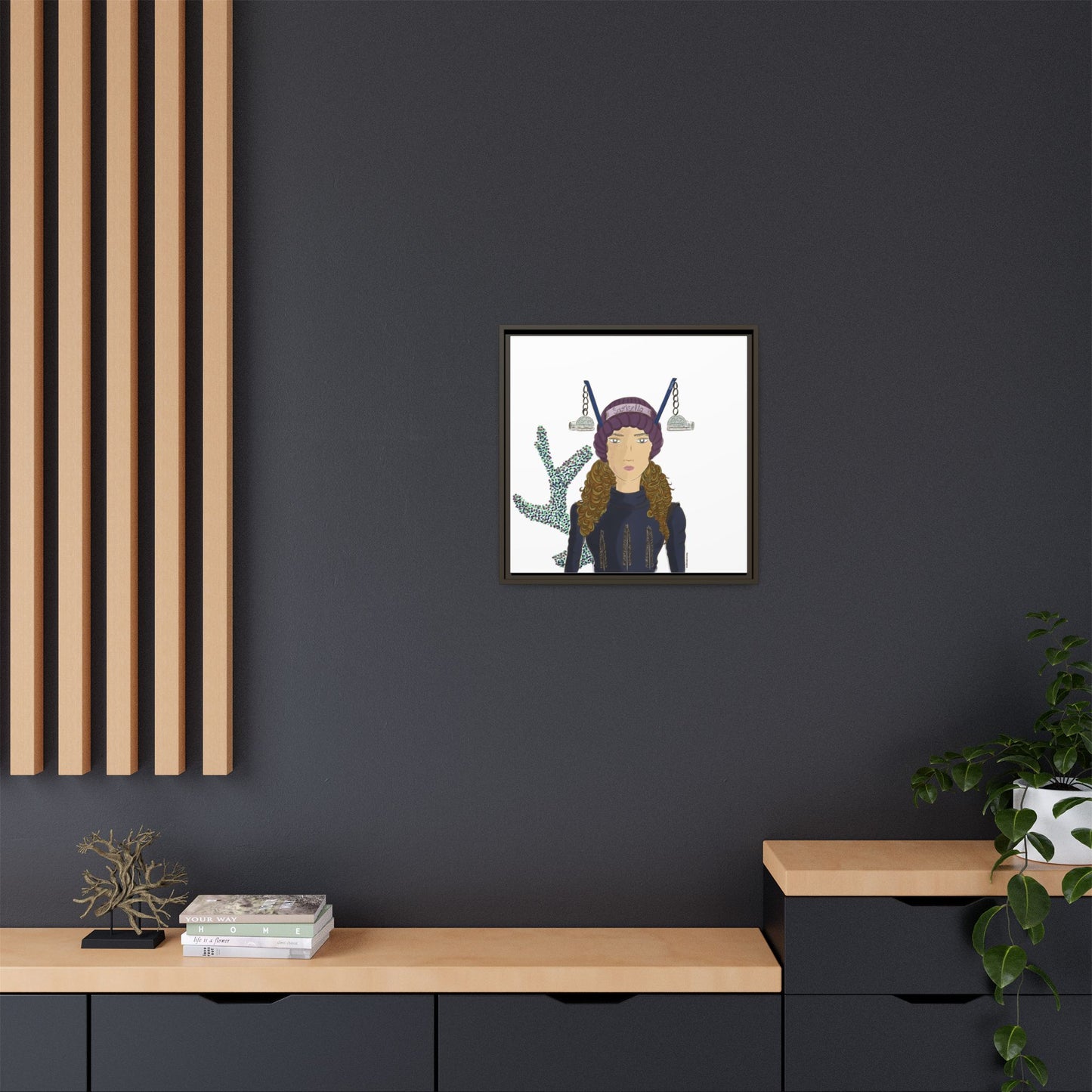 No.19 Girl with the Glass Igloos Framed Canvas Art Print