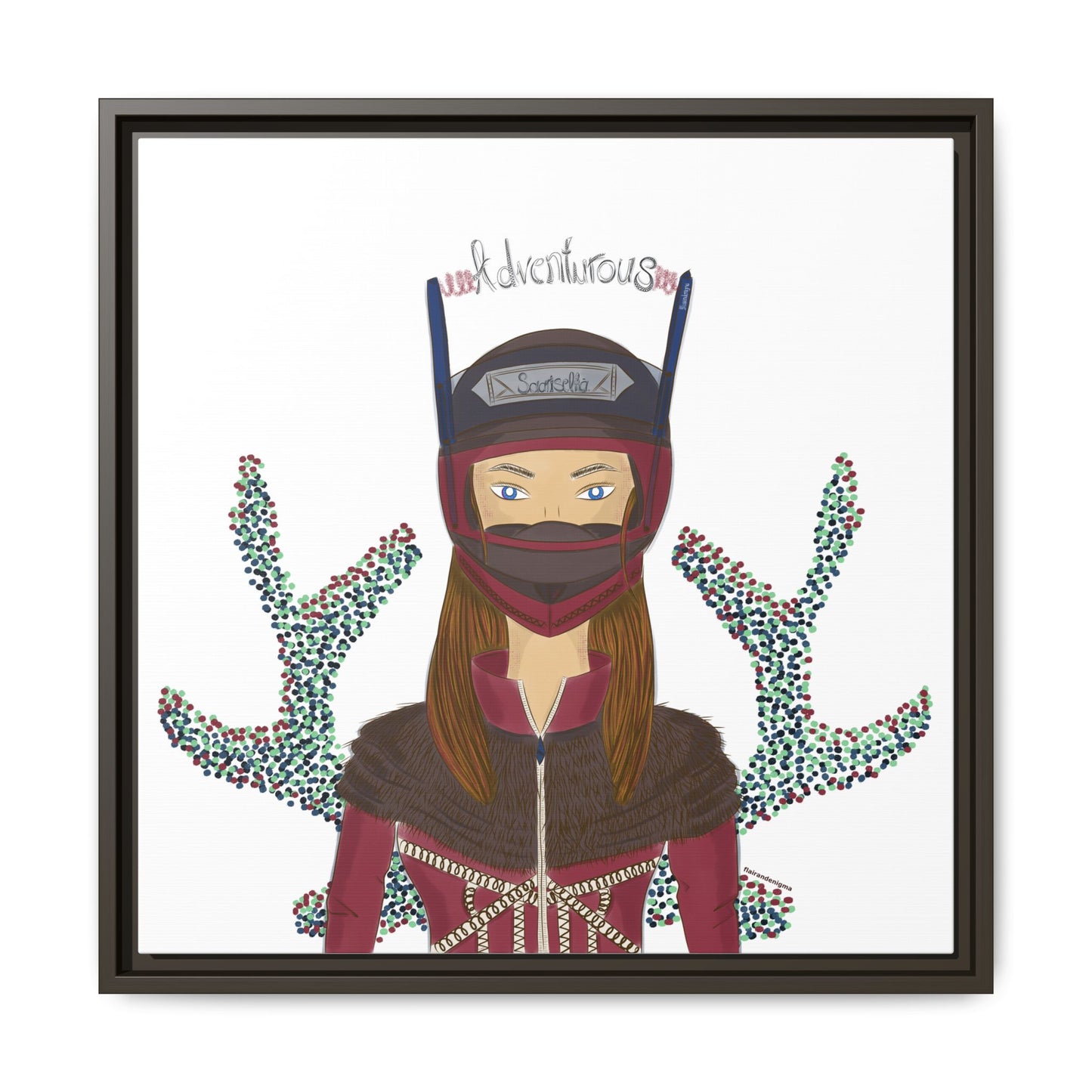 No.21 Girl with the Adventurous Helmet Framed Canvas Art Print