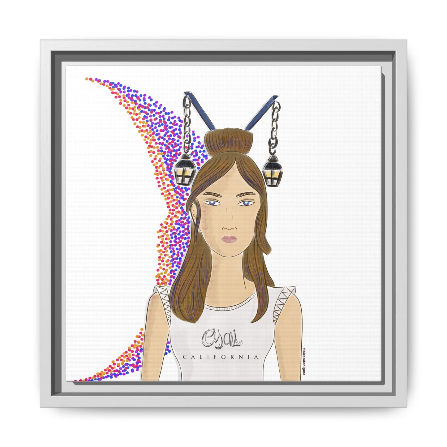 No.1 Girl with the Lanterns Framed Canvas Art Print