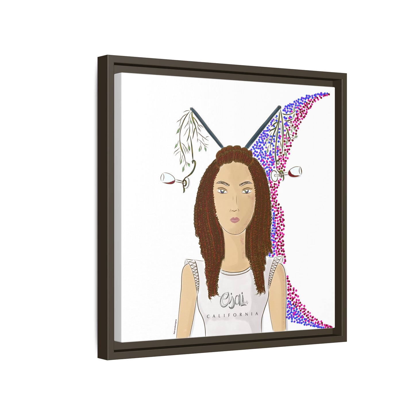 No.5 Girl with the Red Wine Glasses Framed Canvas Art Print