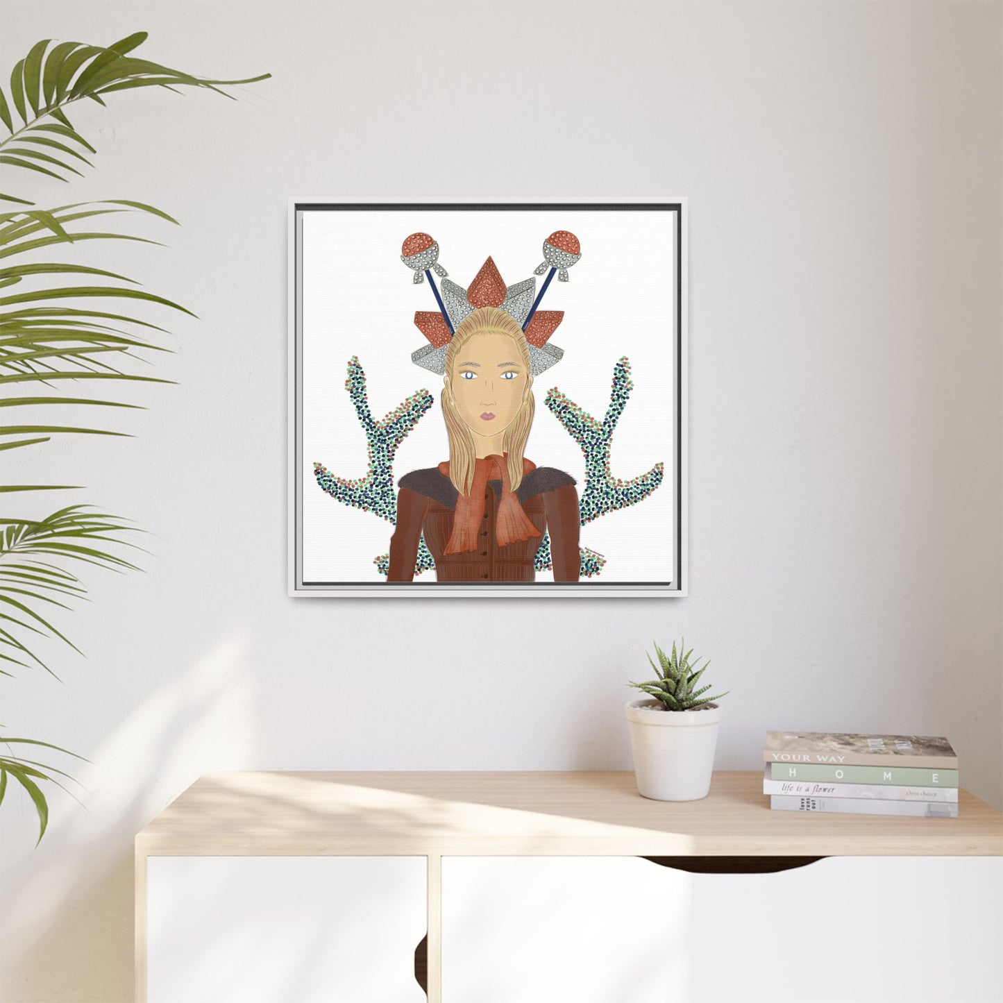 No.30 Girl with the Bling Sculpture Framed Canvas Art Print