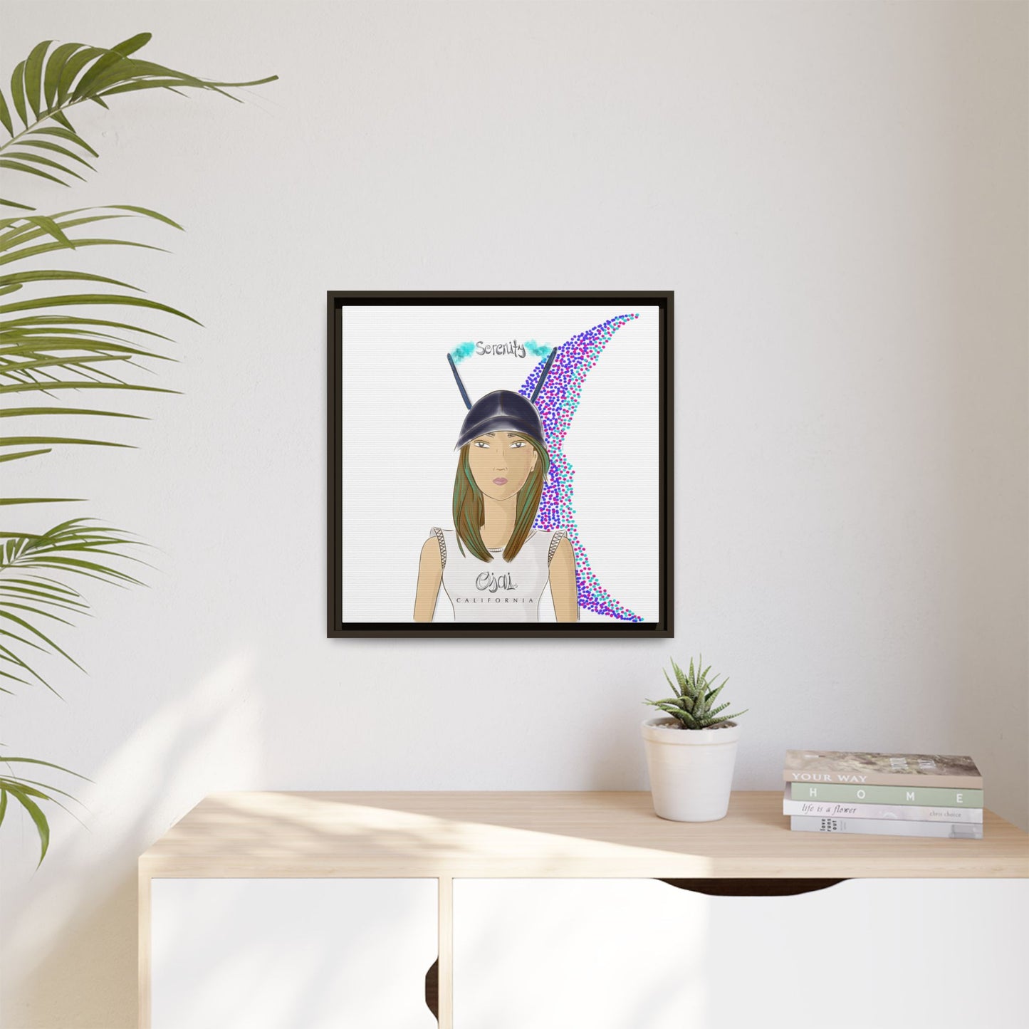 No.2 Girl with the Serenity Cap Framed Canvas Art Print