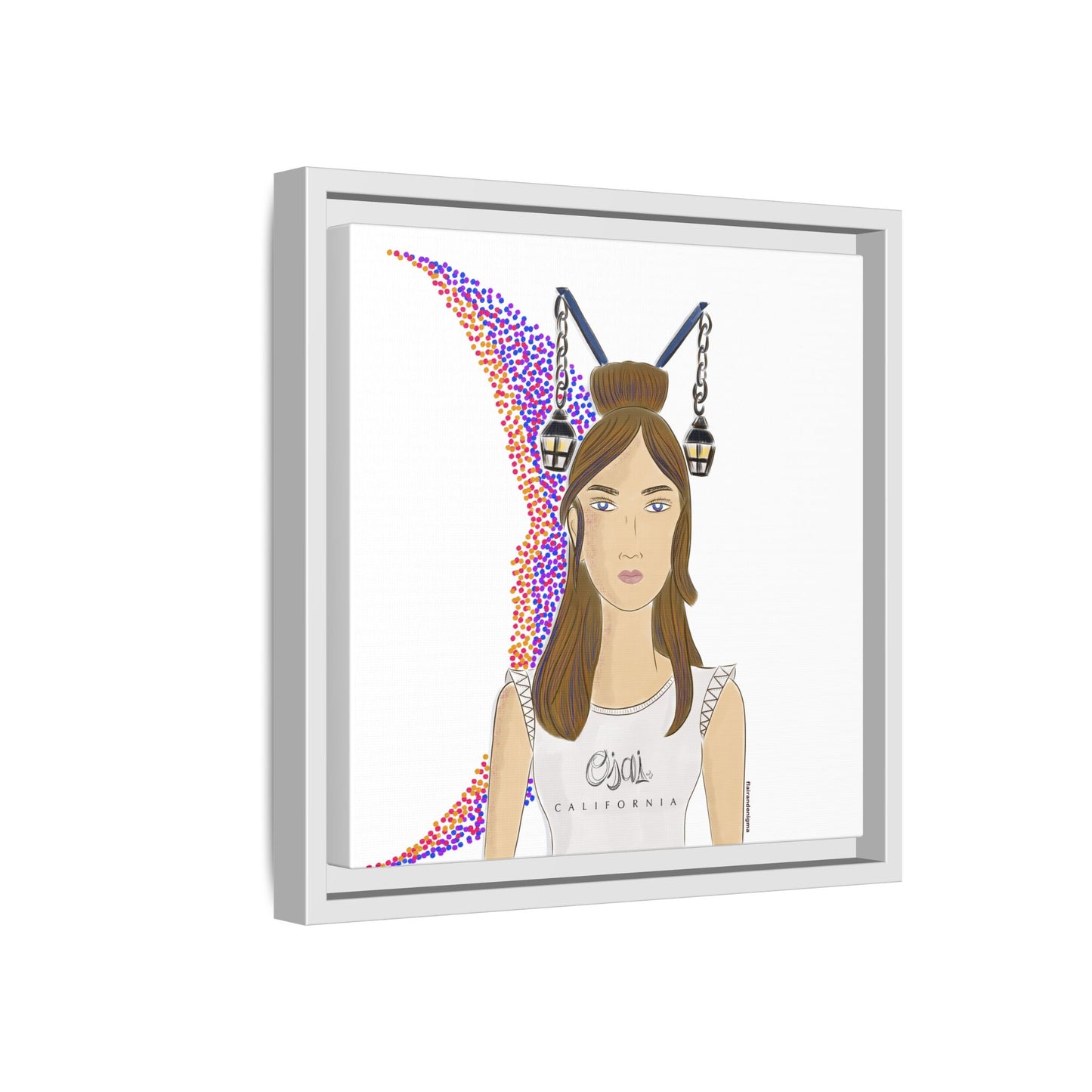 No.1 Girl with the Lanterns Framed Canvas Art Print