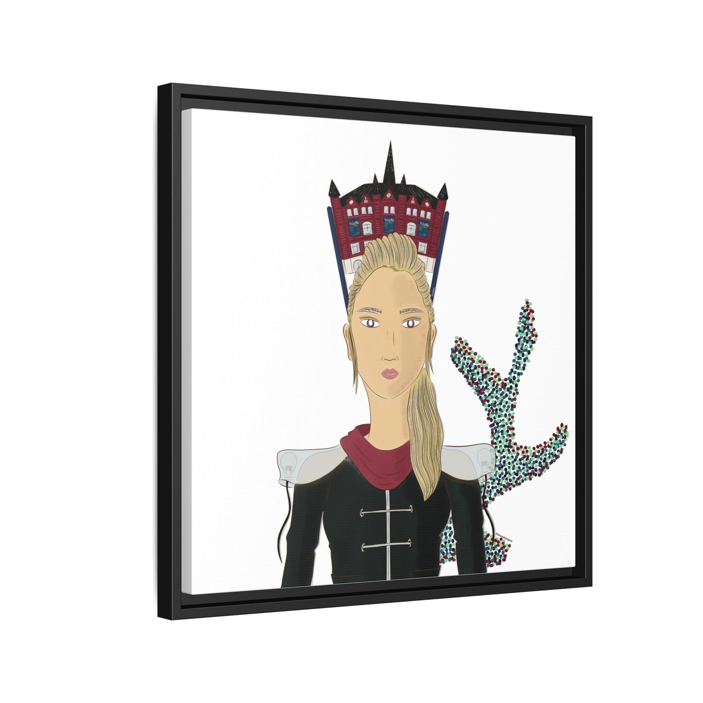 No.32 Girl with the Design Museum Framed Canvas Art Print