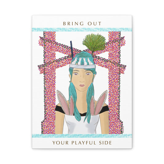 No.40 Girl with the Bunnies Canvas Art Print