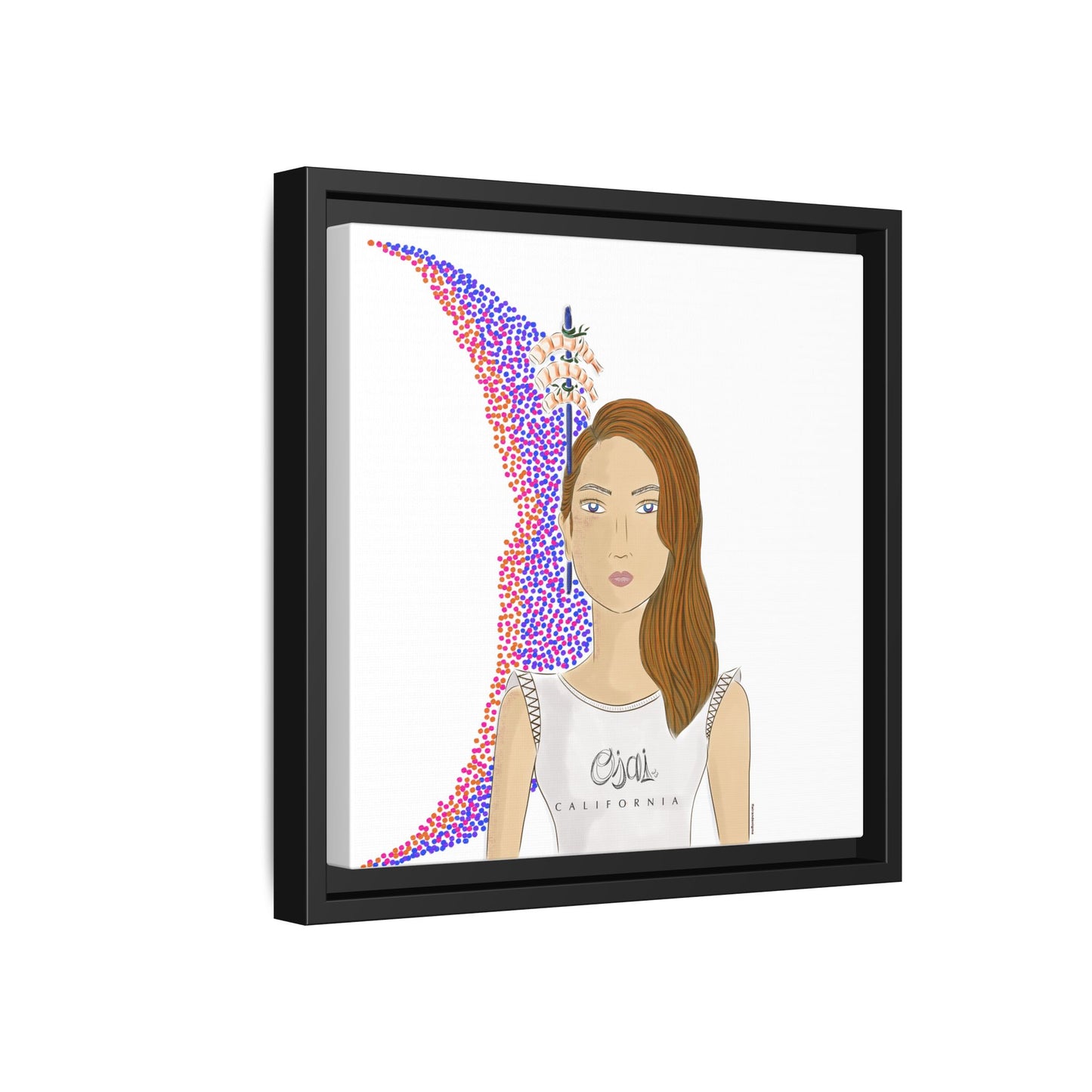 No.10 Girl with the Shrimps Framed Canvas Art Print