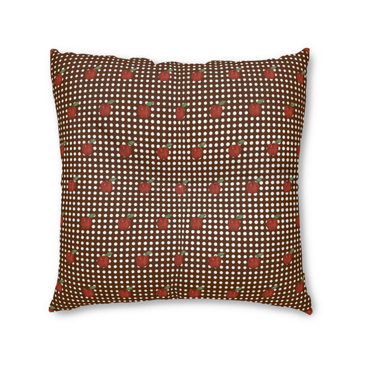 Autumn Apples Tufted Square Floor Pillow