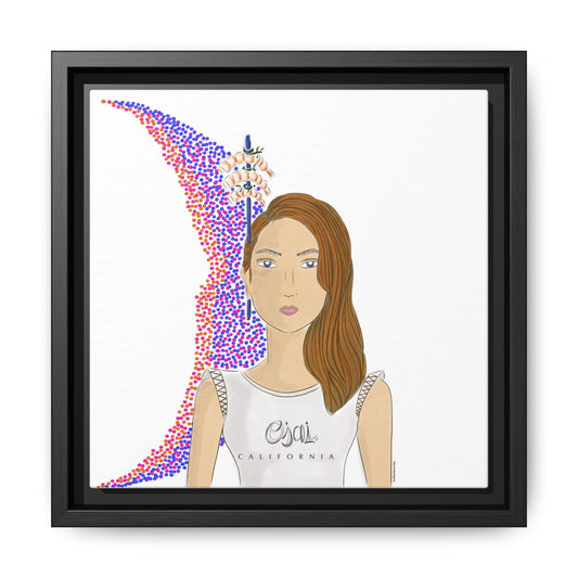 No.10 Girl with the Shrimps Framed Canvas Art Print