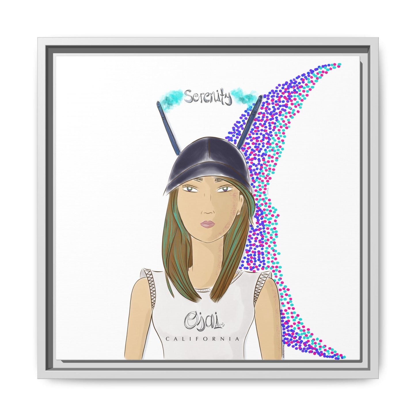 No.2 Girl with the Serenity Cap Framed Canvas Art Print