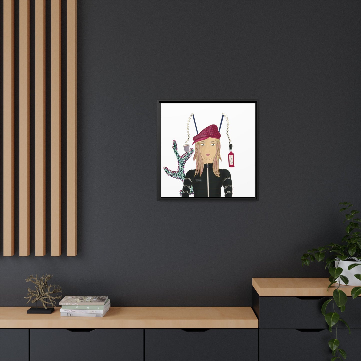 No.34 Girl with the Strawberry Mulled Wine Framed Canvas Art Print