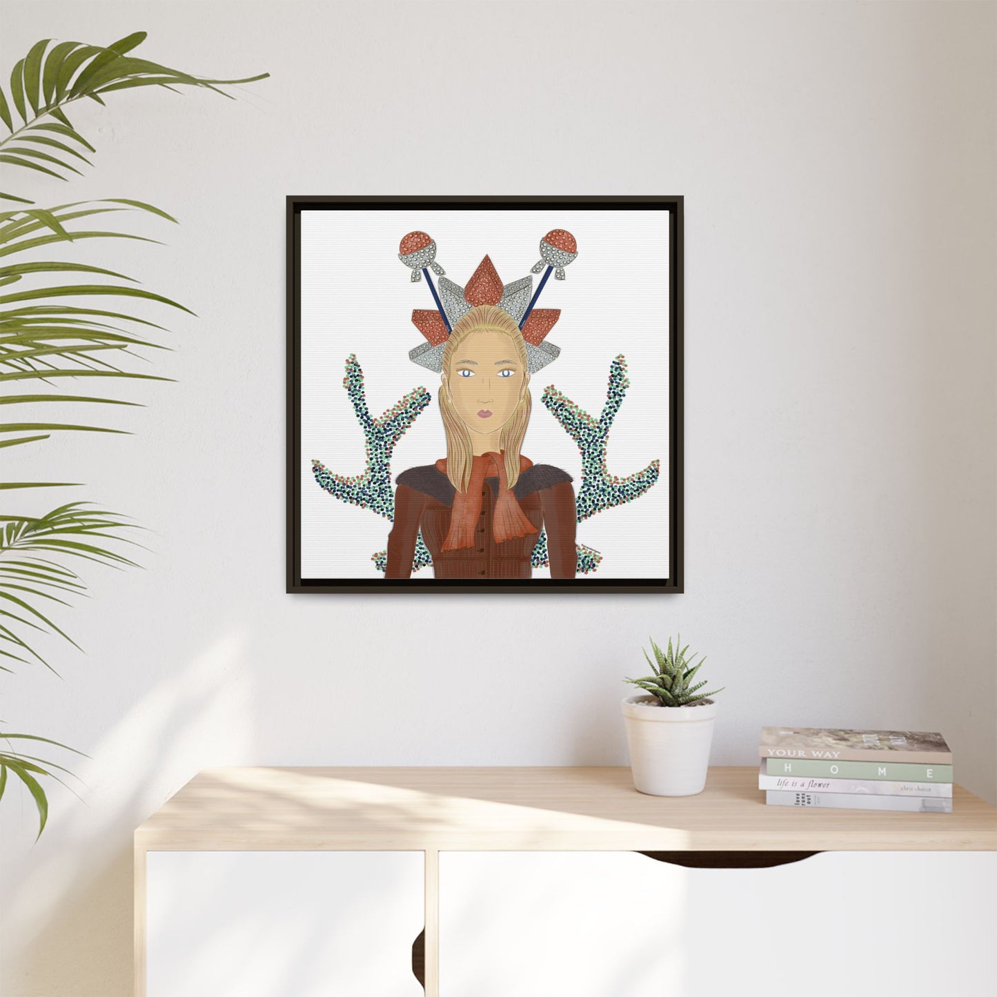 No.30 Girl with the Bling Sculpture Framed Canvas Art Print