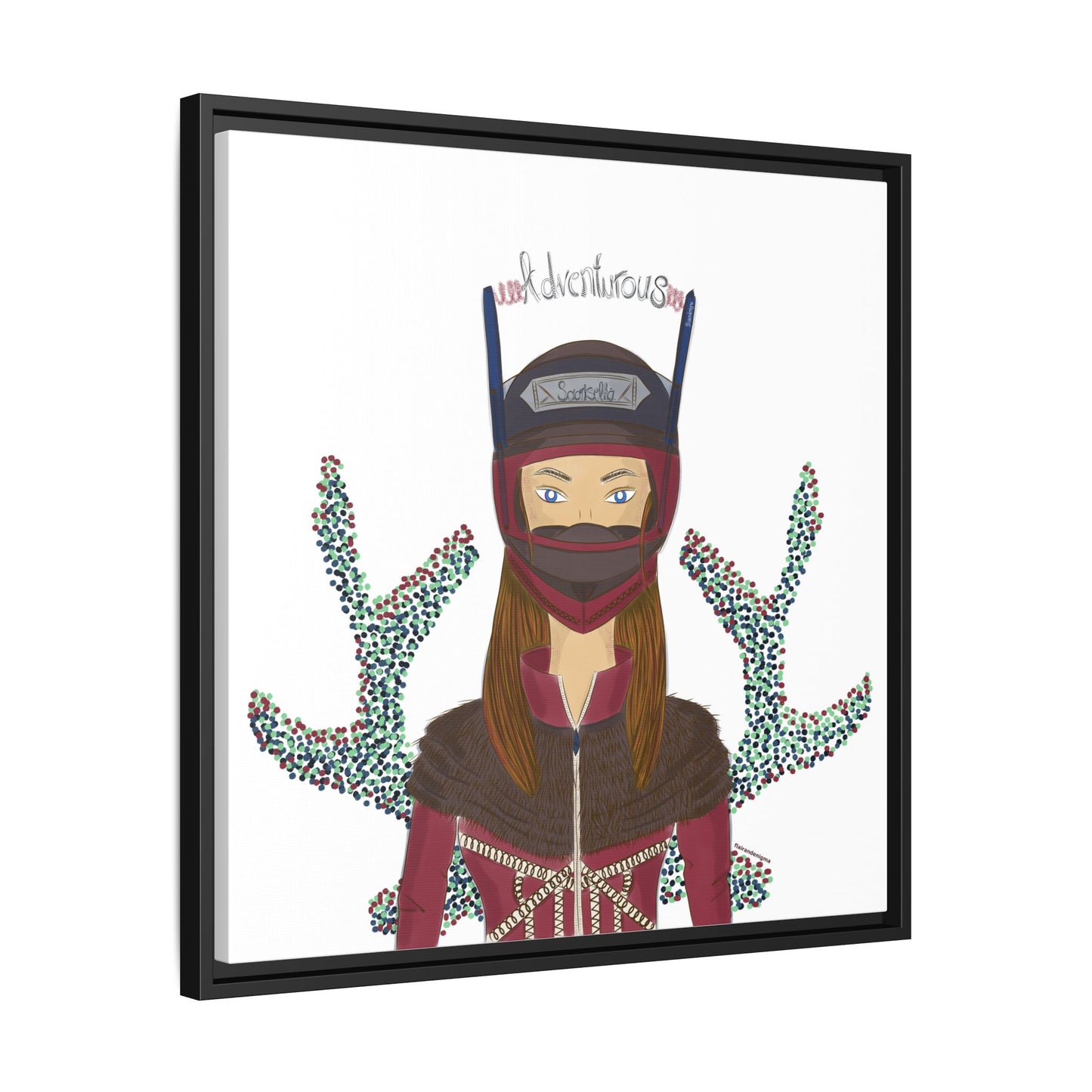 No.21 Girl with the Adventurous Helmet Framed Canvas Art Print