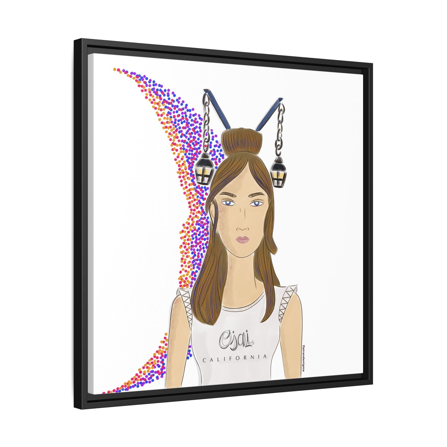 No.1 Girl with the Lanterns Framed Canvas Art Print