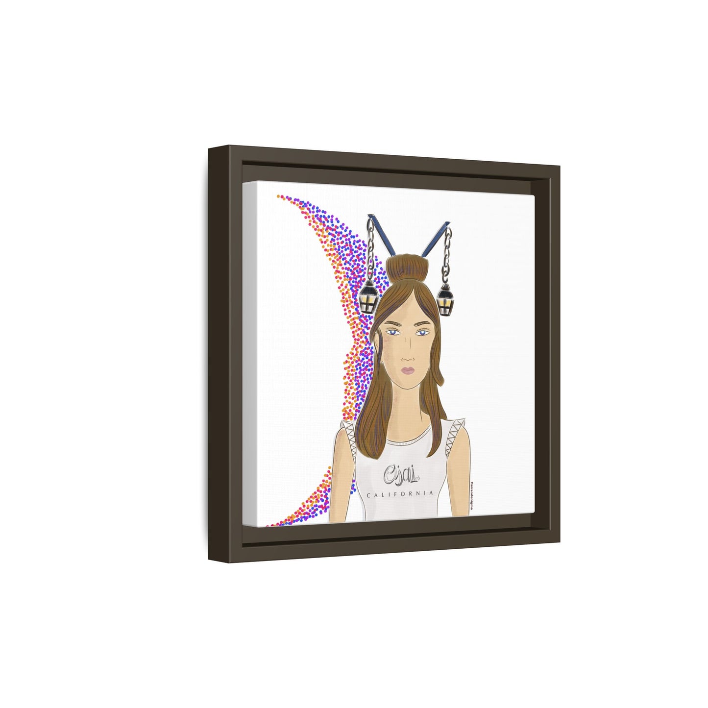 No.1 Girl with the Lanterns Framed Canvas Art Print
