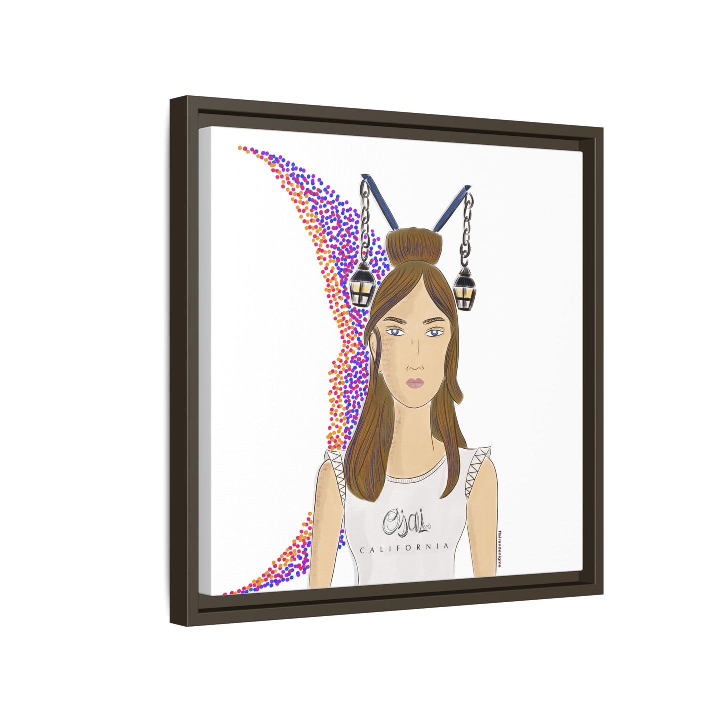 No.1 Girl with the Lanterns Framed Canvas Art Print