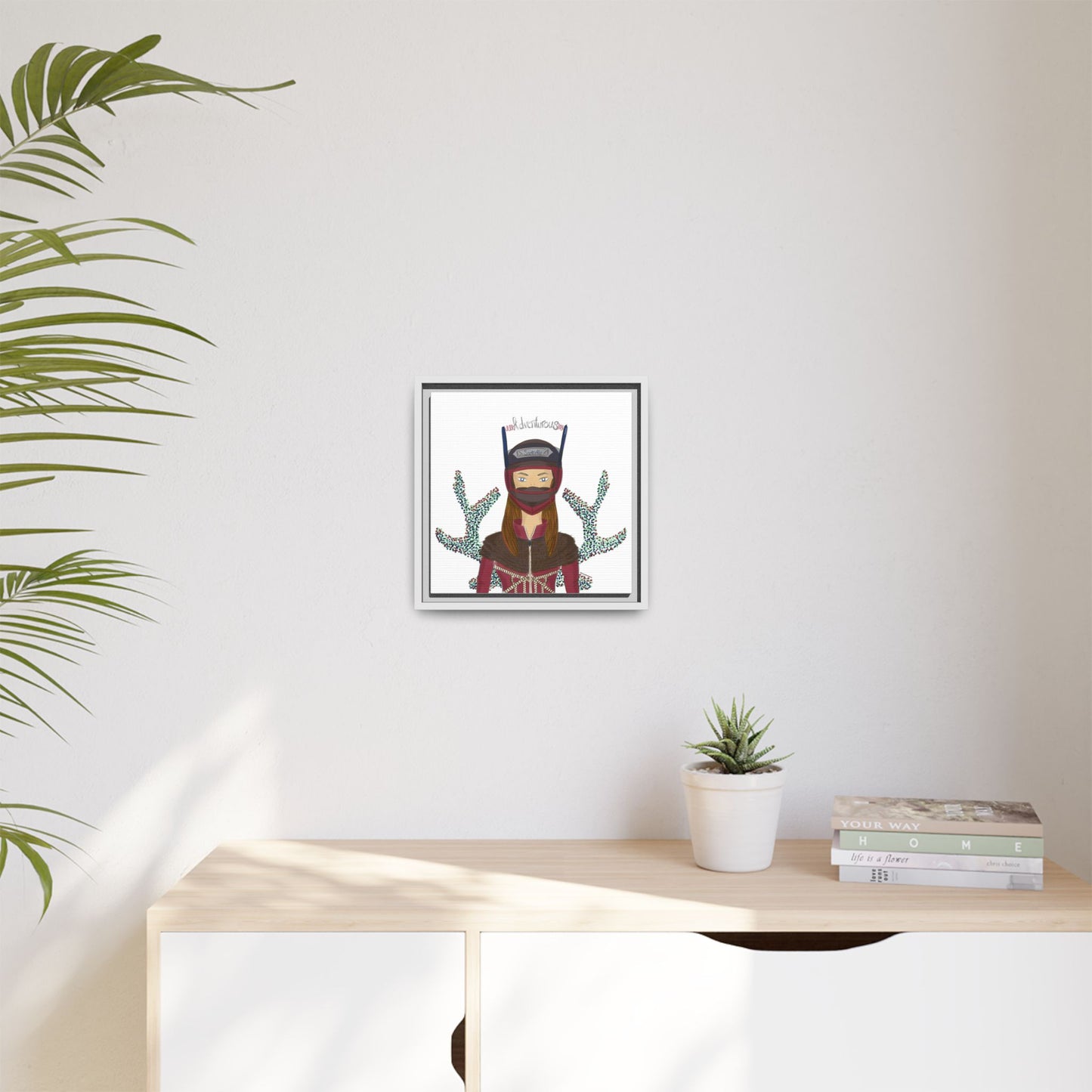 No.21 Girl with the Adventurous Helmet Framed Canvas Art Print
