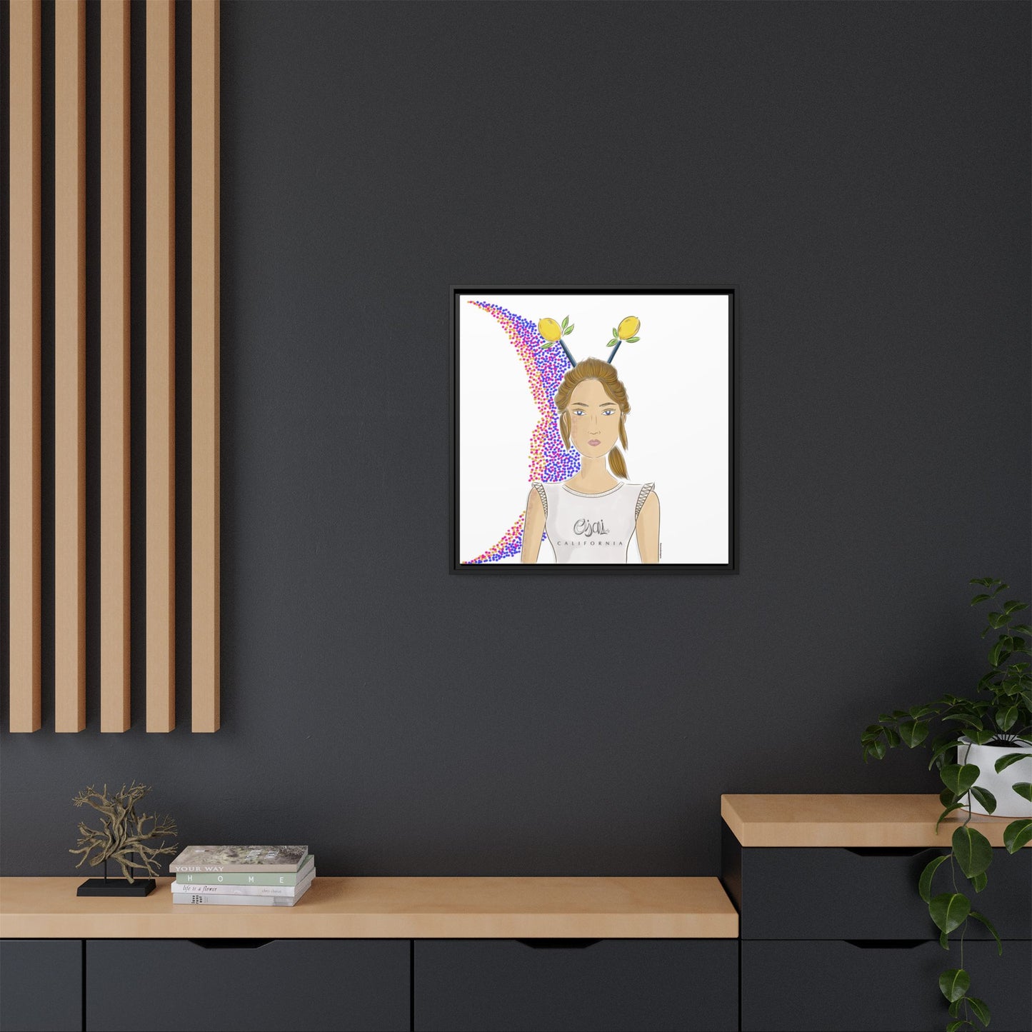 No.7 Girl with the Lemons Framed Canvas Art Print