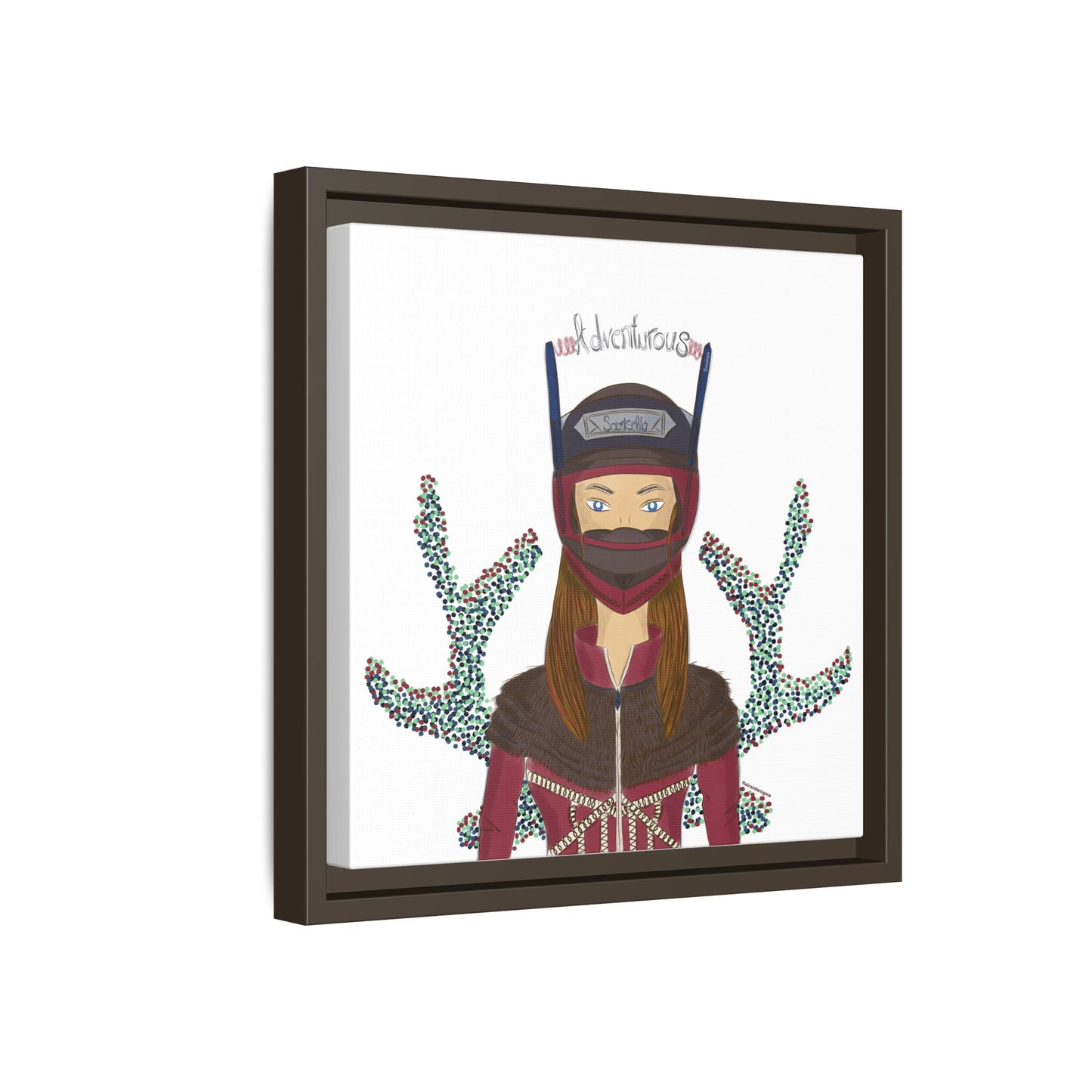 No.21 Girl with the Adventurous Helmet Framed Canvas Art Print