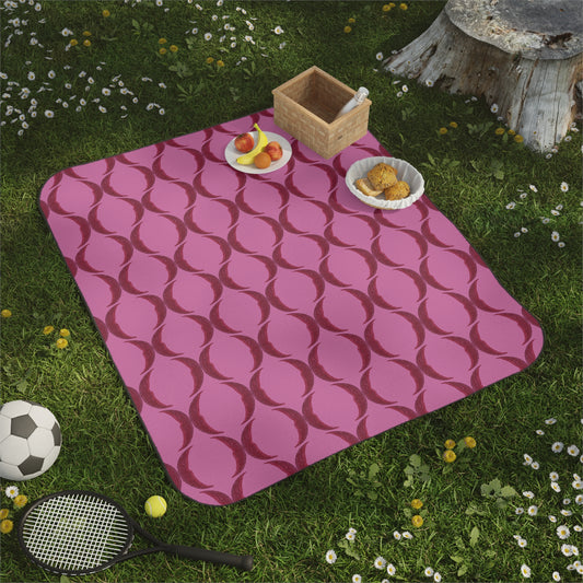 Red Crescent Moon Picnic Blanket