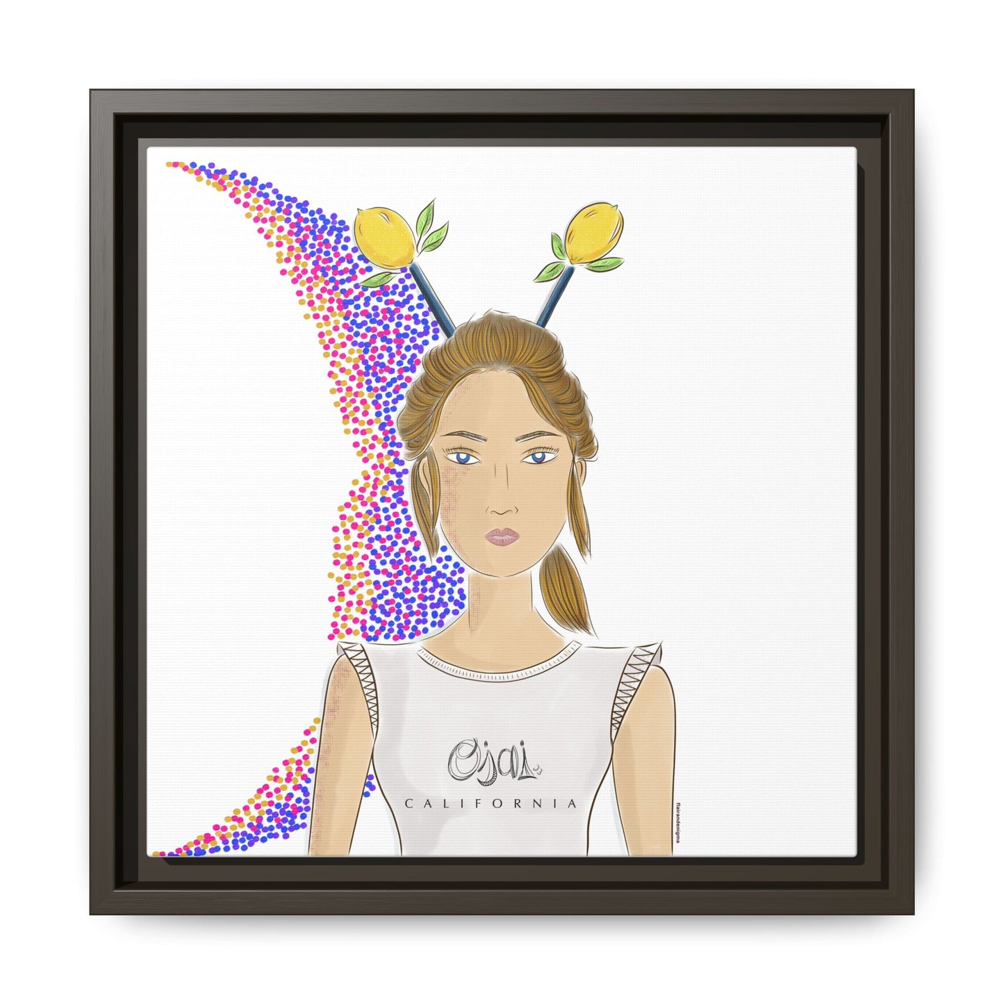 No.7 Girl with the Lemons Framed Canvas Art Print
