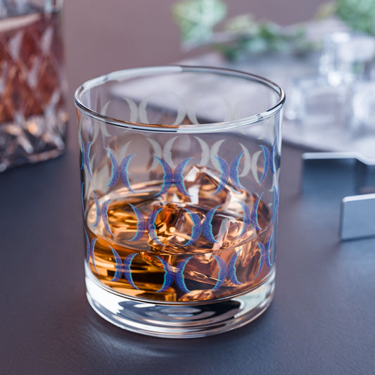 Blue Crescent Moon Drinking Glass