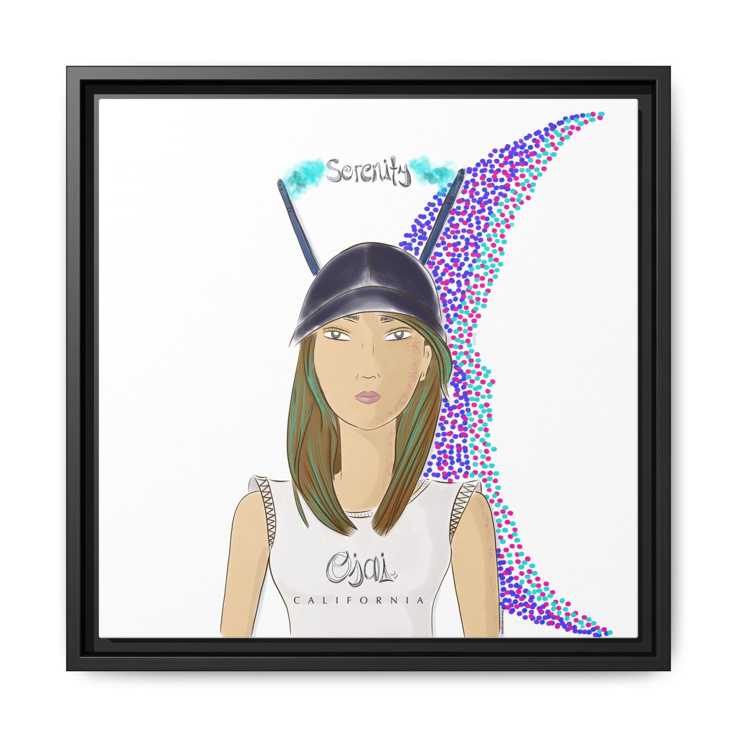 No.2 Girl with the Serenity Cap Framed Canvas Art Print