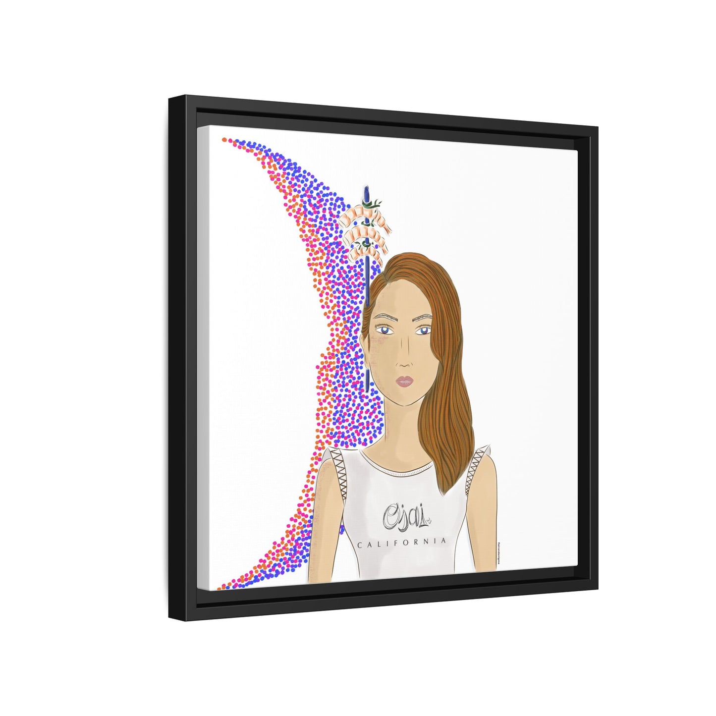 No.10 Girl with the Shrimps Framed Canvas Art Print