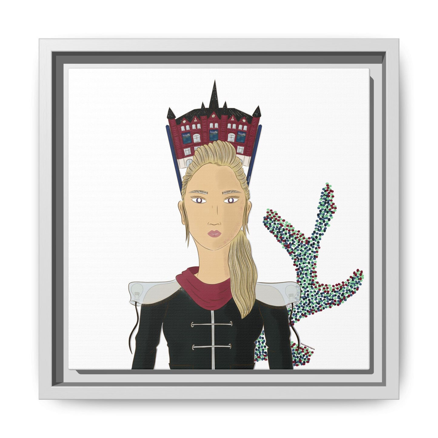 No.32 Girl with the Design Museum Framed Canvas Art Print