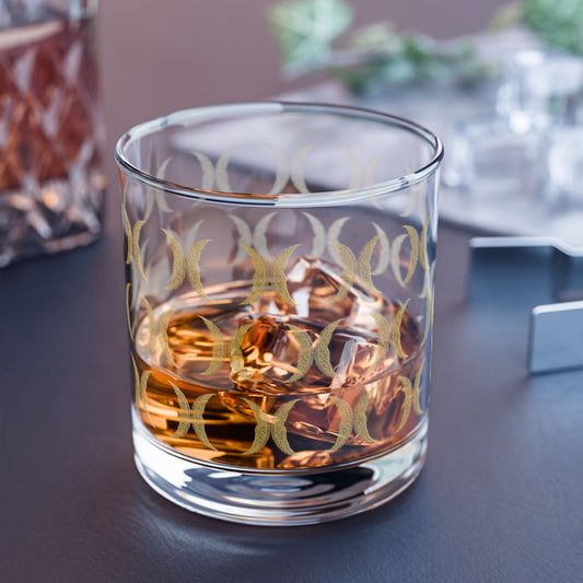 Yellow Crescent Moon Drinking Glass