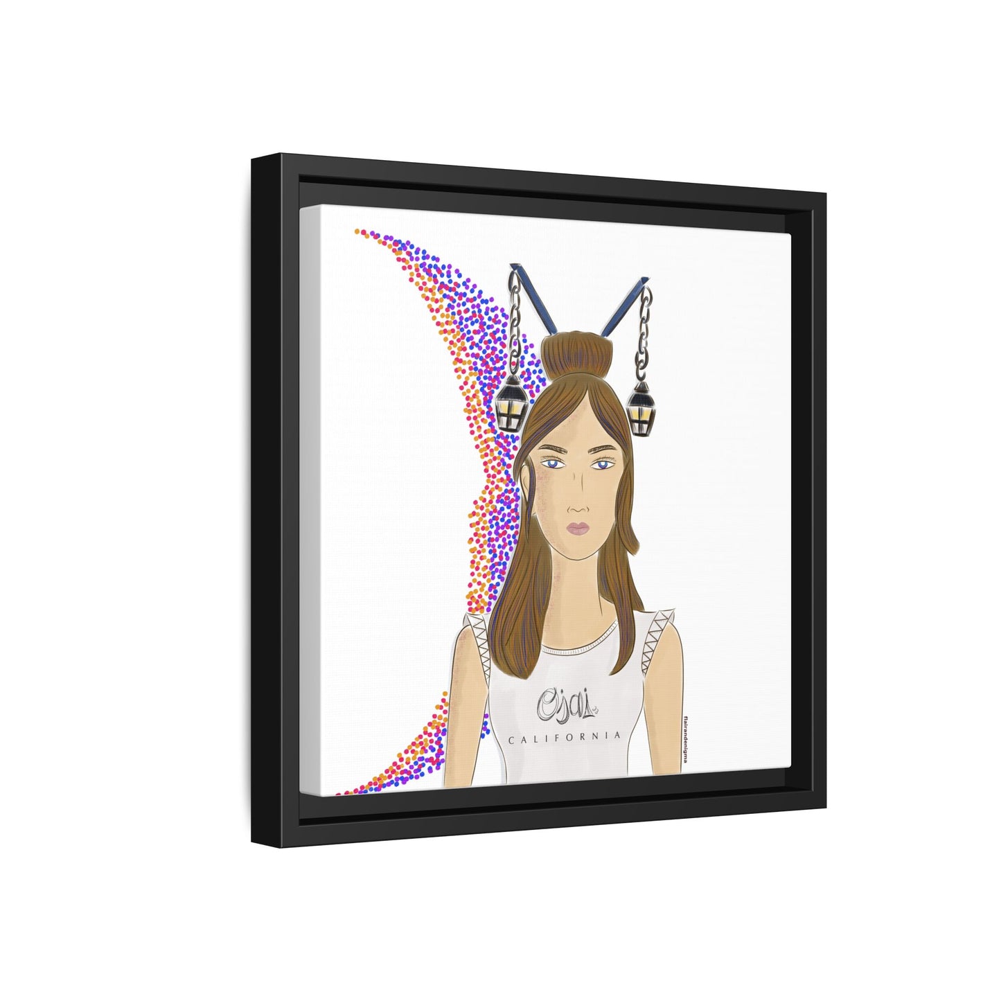 No.1 Girl with the Lanterns Framed Canvas Art Print