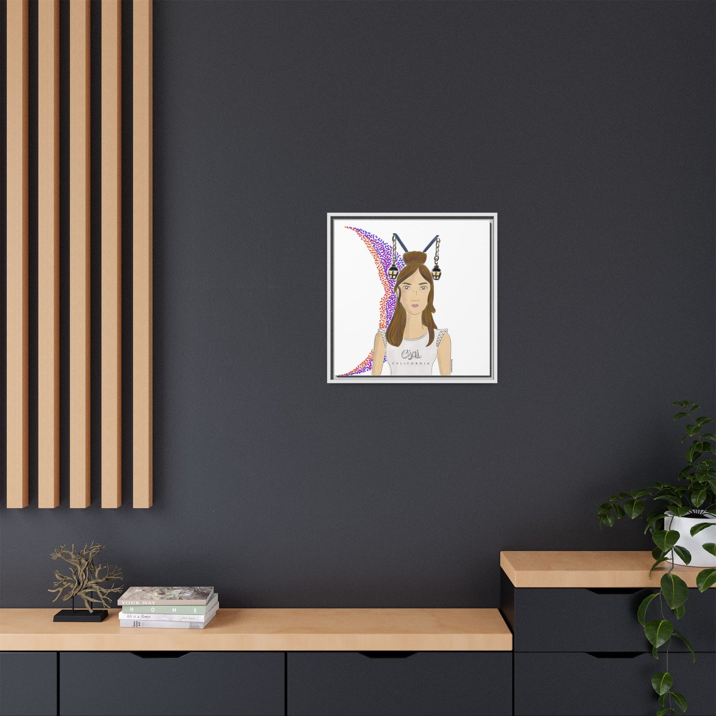 No.1 Girl with the Lanterns Framed Canvas Art Print