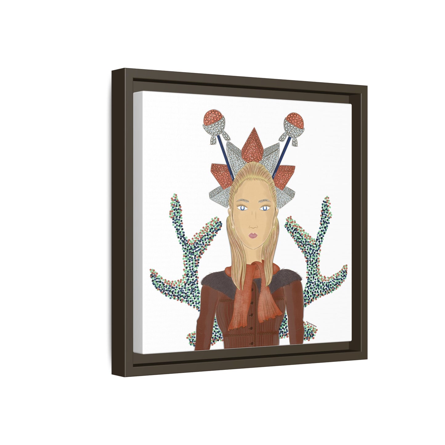 No.30 Girl with the Bling Sculpture Framed Canvas Art Print