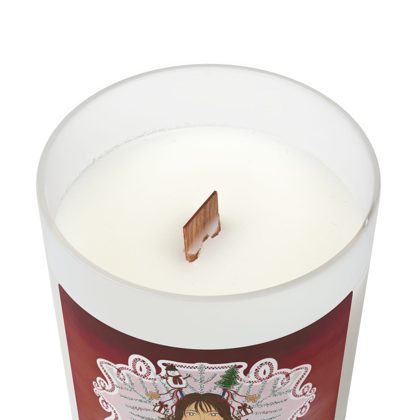 Christmas Cheer Frosted Glass Candle
