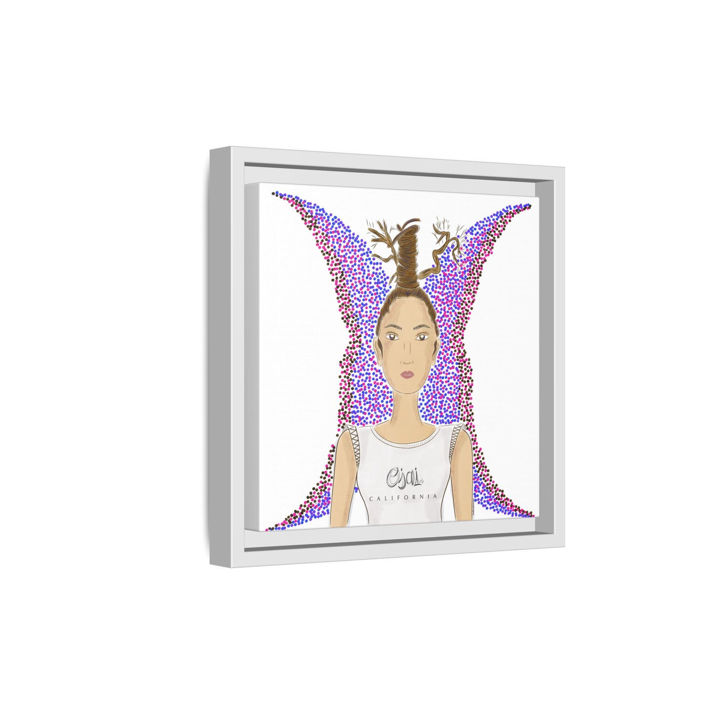 No.9 Girl with the Oak Tree Branches Framed Canvas Art Print