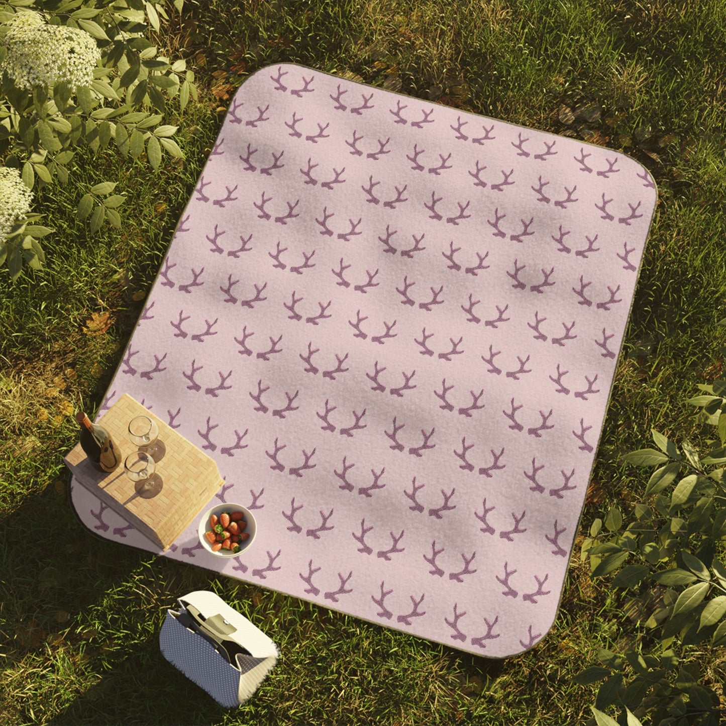 Purple Antlers Picnic Blanket