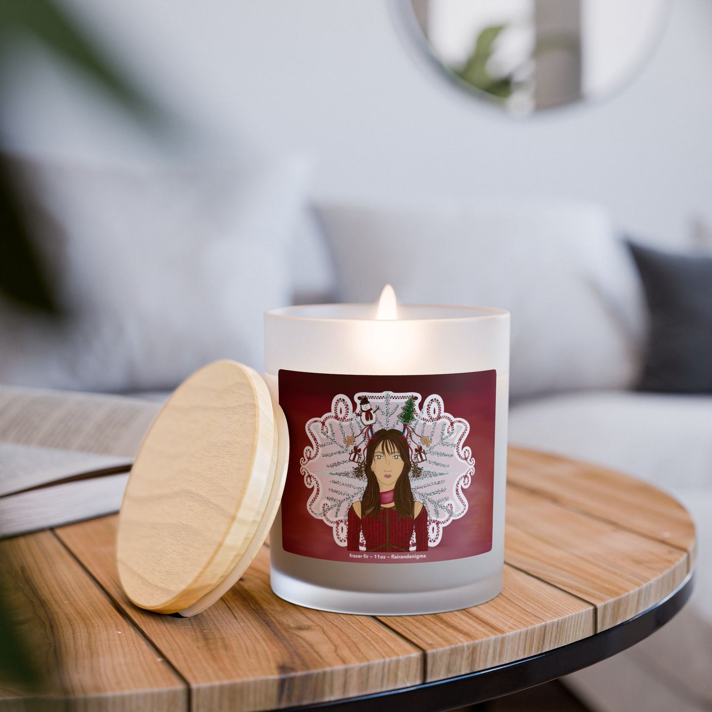 Christmas Cheer Frosted Glass Candle