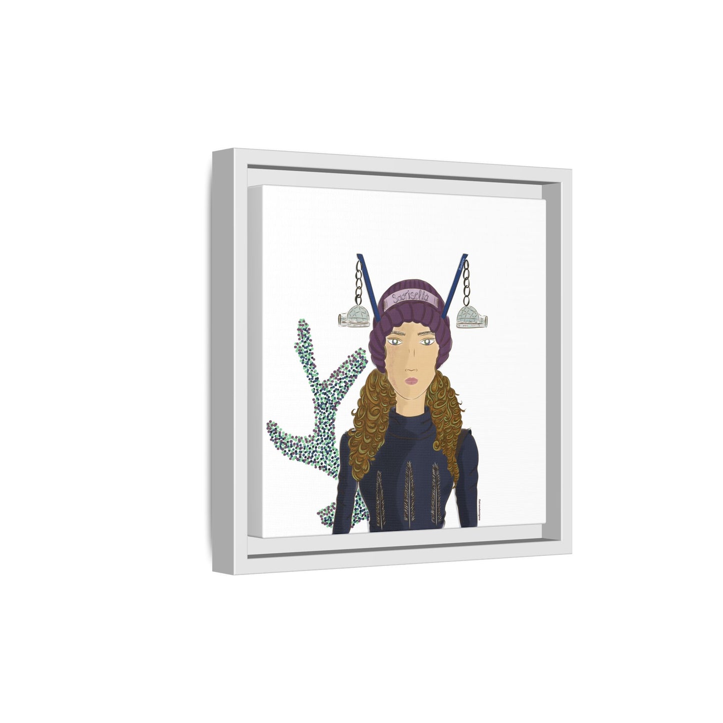 No.19 Girl with the Glass Igloos Framed Canvas Art Print