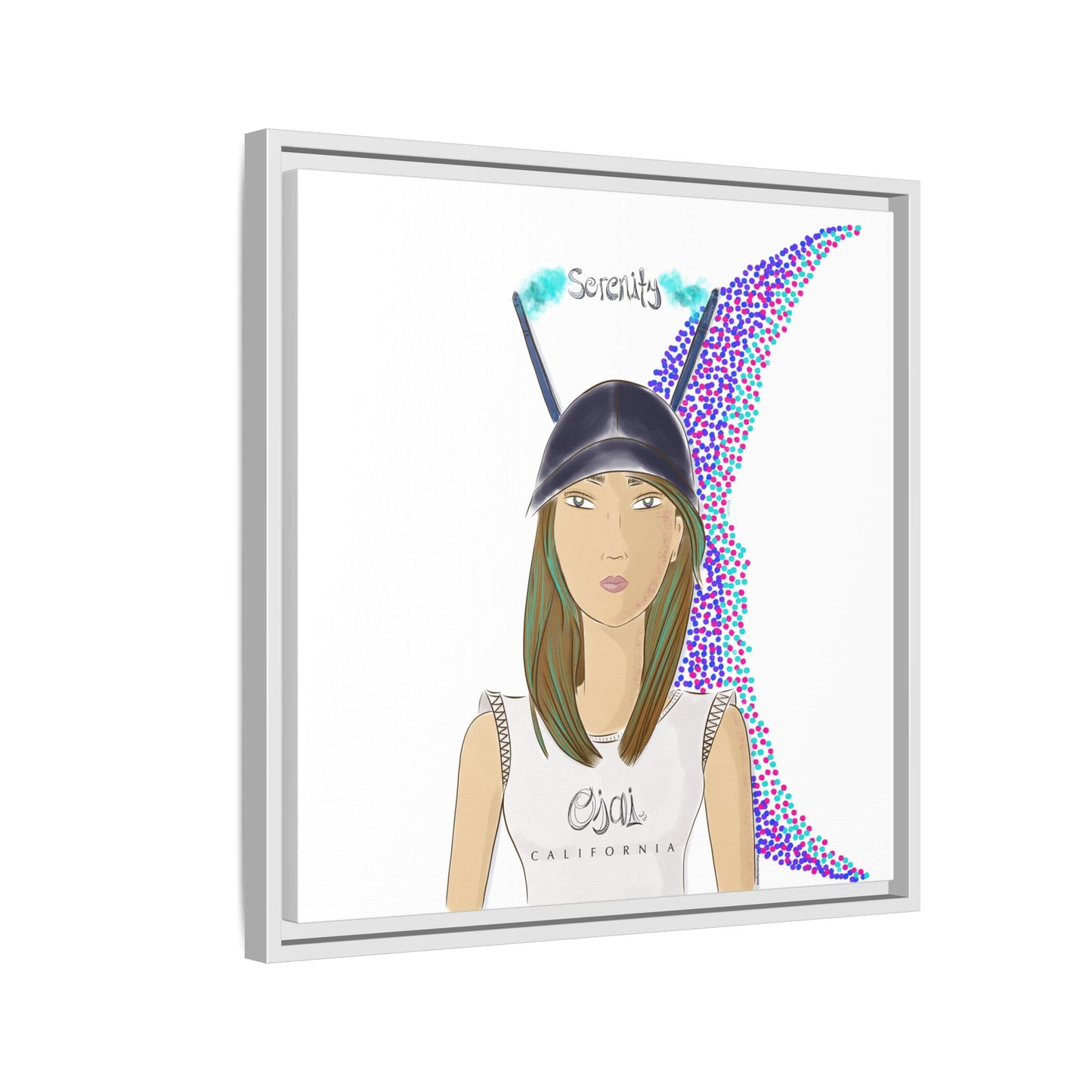 No.2 Girl with the Serenity Cap Framed Canvas Art Print