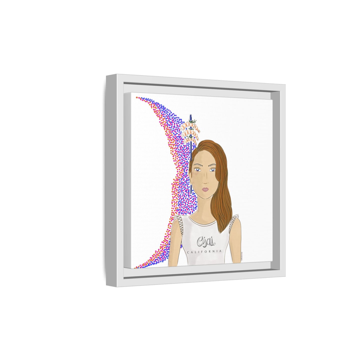 No.10 Girl with the Shrimps Framed Canvas Art Print