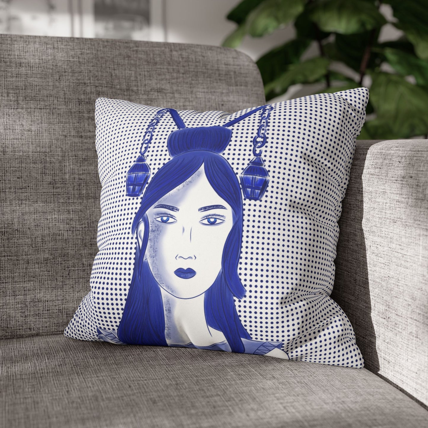 Lanterns Suede Square Pillow Cover