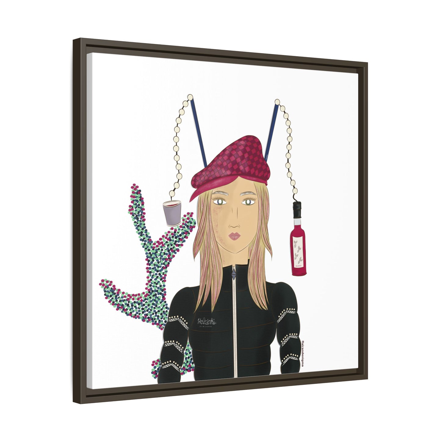 No.34 Girl with the Strawberry Mulled Wine Framed Canvas Art Print