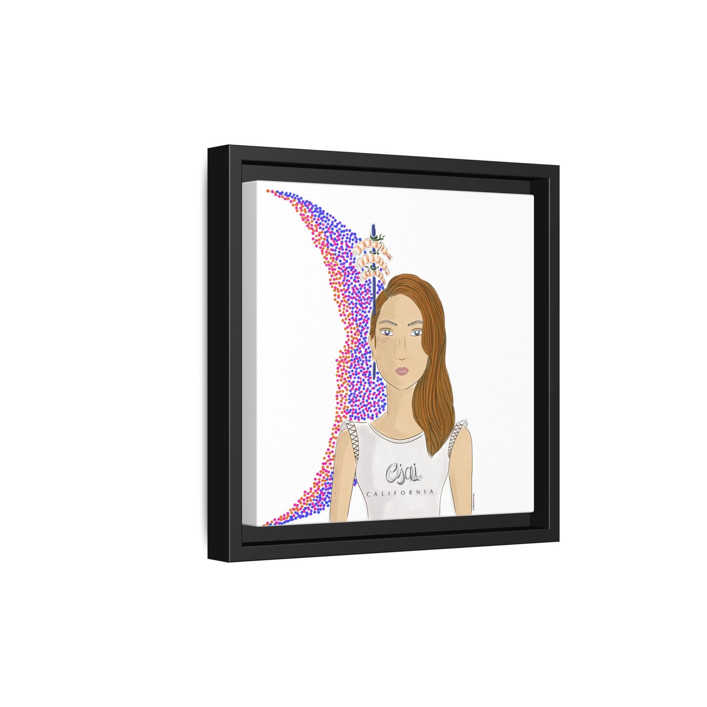 No.10 Girl with the Shrimps Framed Canvas Art Print