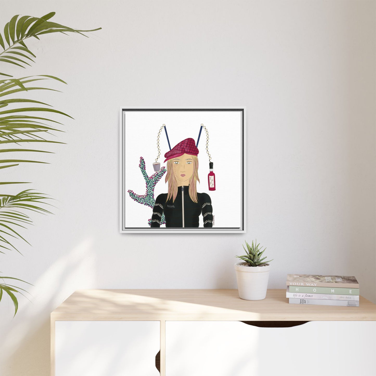 No.34 Girl with the Strawberry Mulled Wine Framed Canvas Art Print