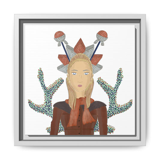 No.30 Girl with the Bling Sculpture Framed Canvas Art Print