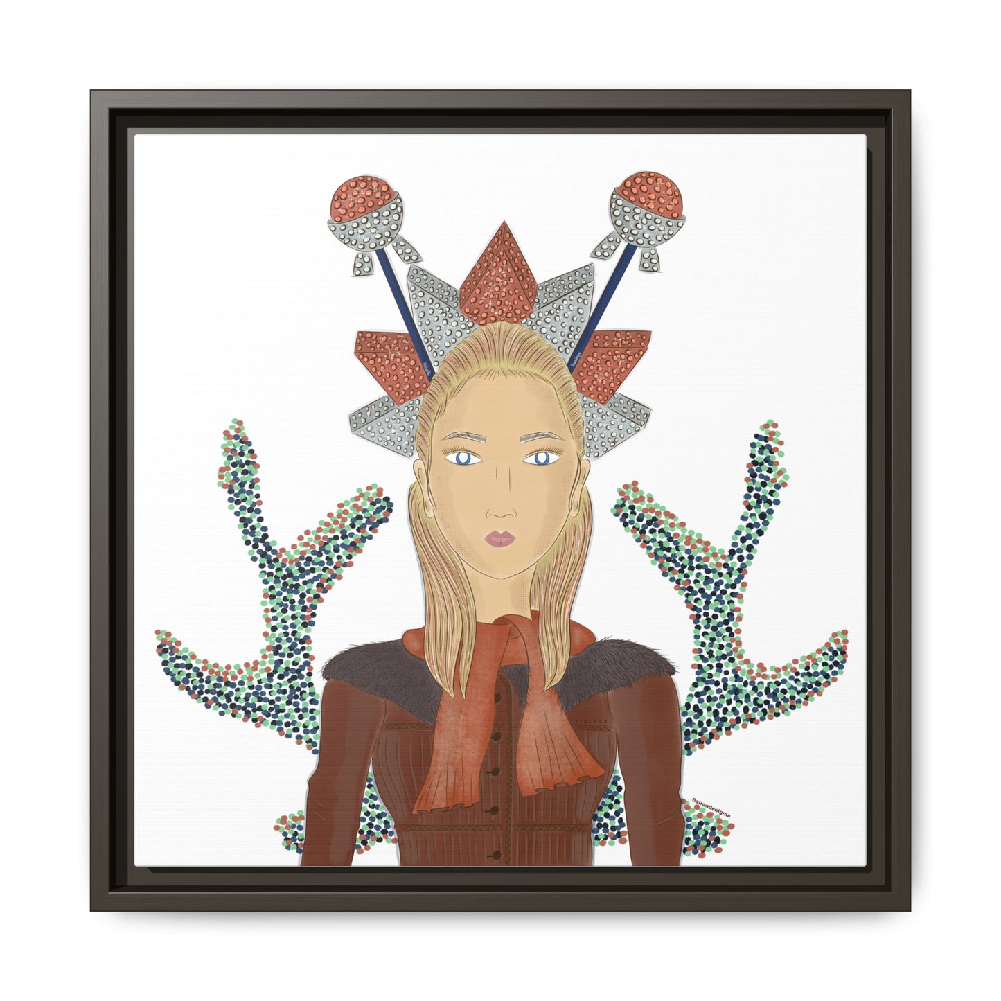 No.30 Girl with the Bling Sculpture Framed Canvas Art Print