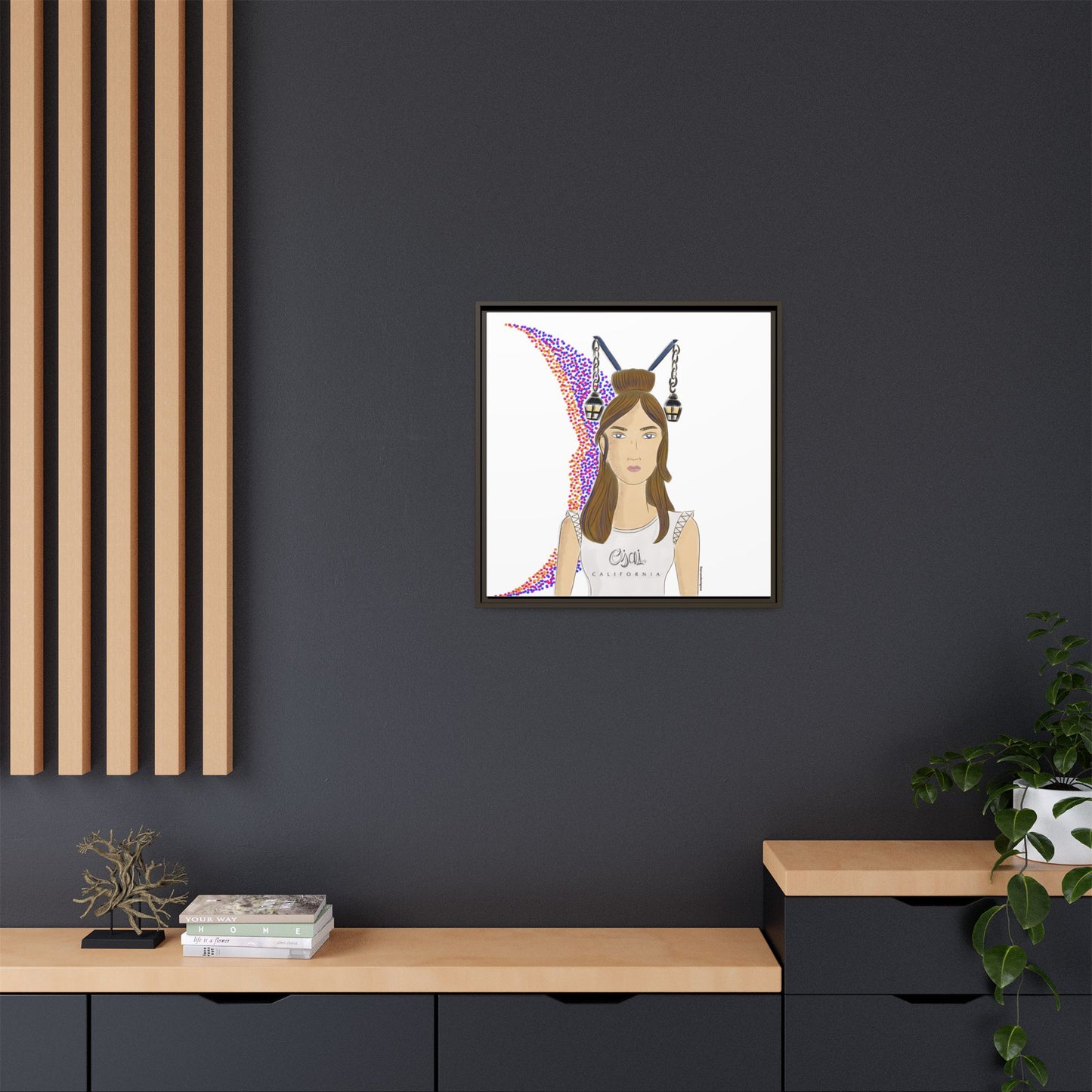 No.1 Girl with the Lanterns Framed Canvas Art Print