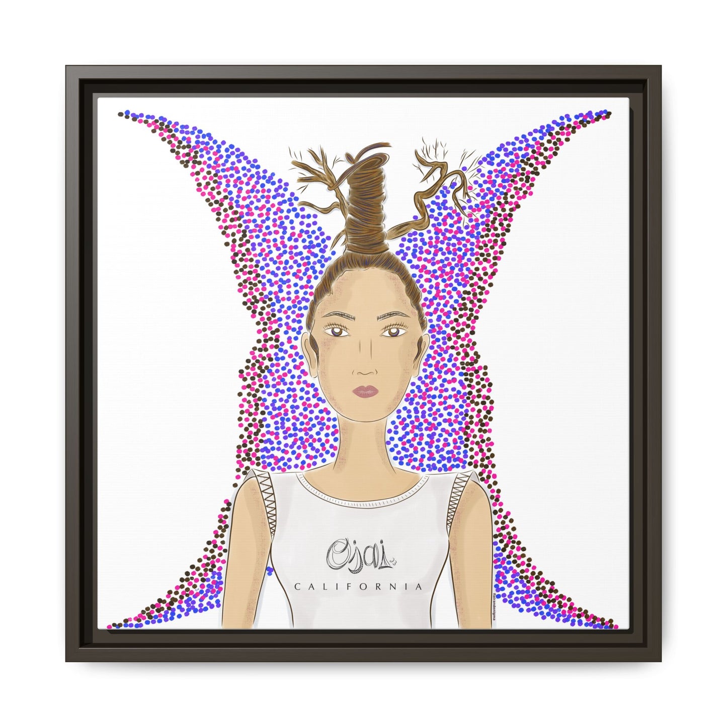 No.9 Girl with the Oak Tree Branches Framed Canvas Art Print