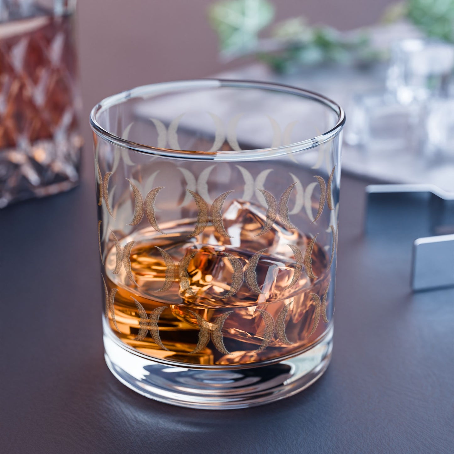 Brown Crescent Moon Drinking Glass